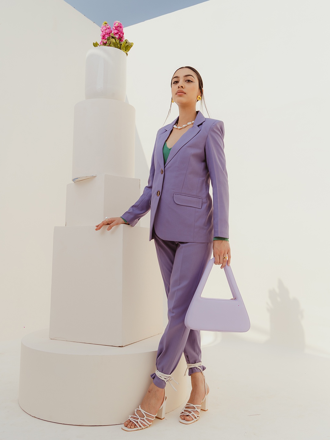 

Dlanxa Women Single-Breasted Two-Piece Formal Suit, Lavender
