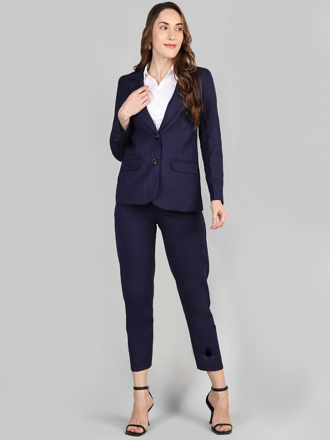 

Dlanxa Women Single-Breasted 2 Piece Formal Suit, Navy blue