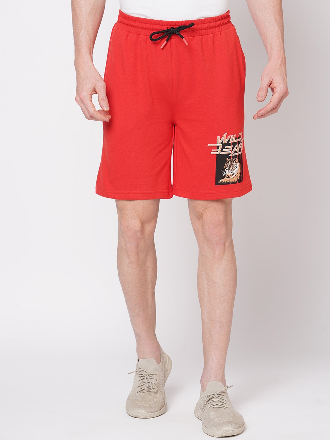 

FiTZ Men Printed Slim Fit Outdoor Shorts, Red