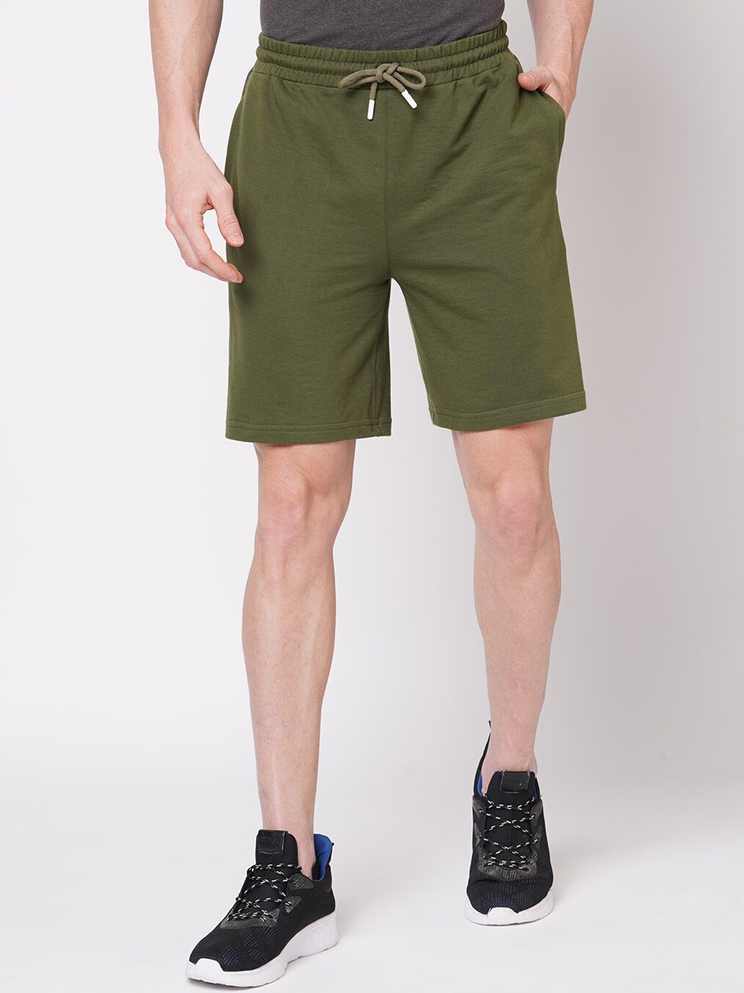 FiTZ Men Slim Fit Outdoor Sports Shorts, Olive