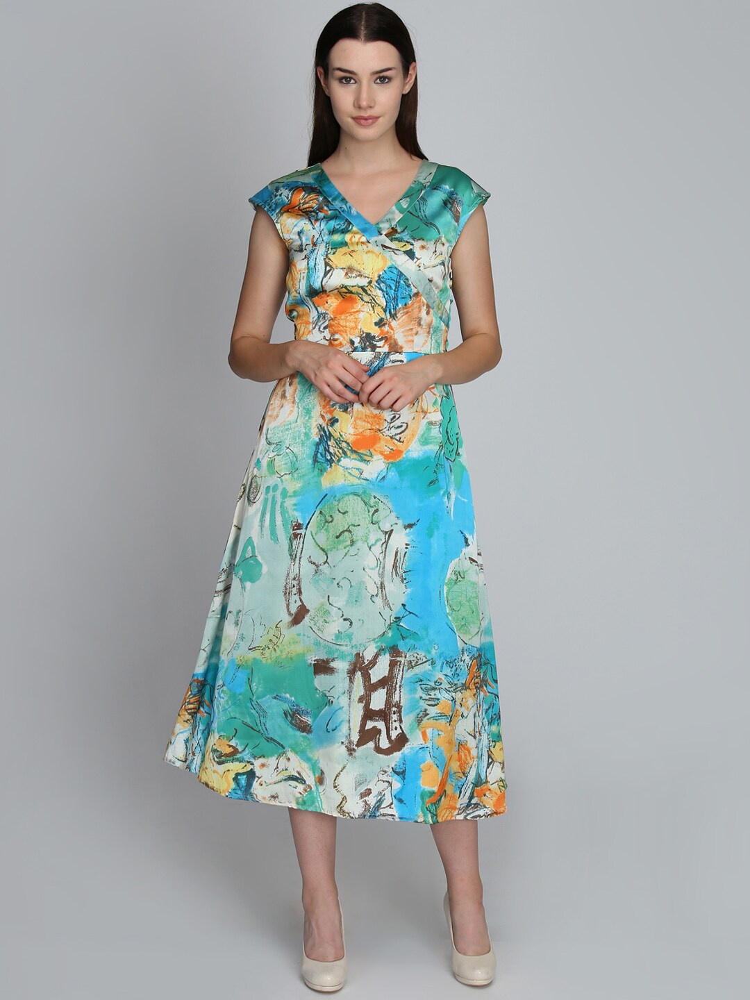

DODO & MOA Georgette Midi Dress, Blue