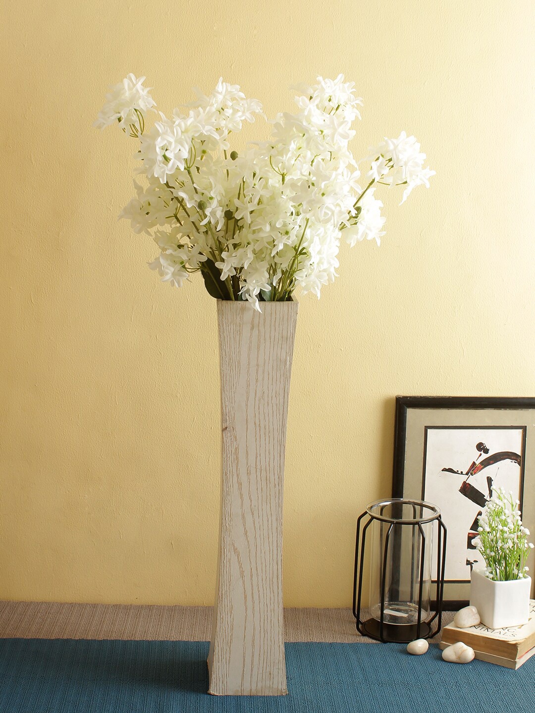 

TAYHAA Set Of 2 White Cruciferous Artificial Flowers Without Pot