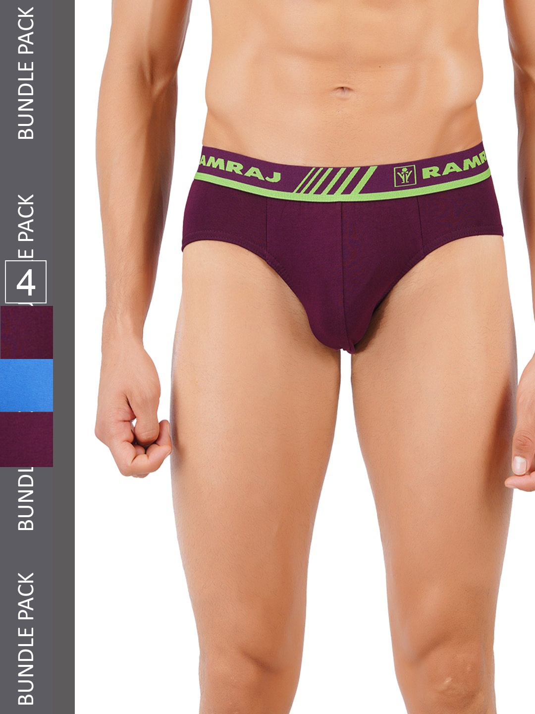

Ramraj Men Plus Size Assorted Pack Of 4 Basic Briefs UdayaNiBOE4P