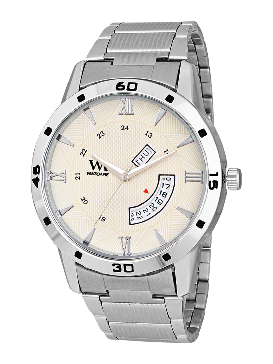 

WM Men Printed Dial & Stainless Steel Bracelet Style Straps Analogue Watch DDWM-040, Cream