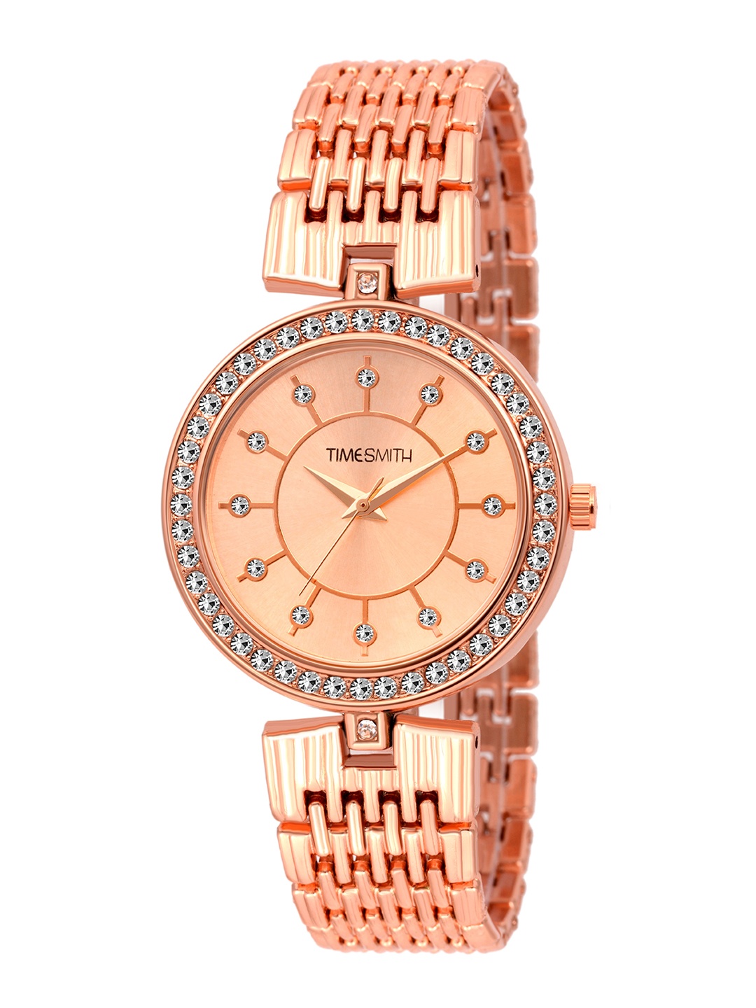 

WM Women Embellished Dial & Stainless Steel Bracelet Style Straps Watch TSC-046, Rose gold