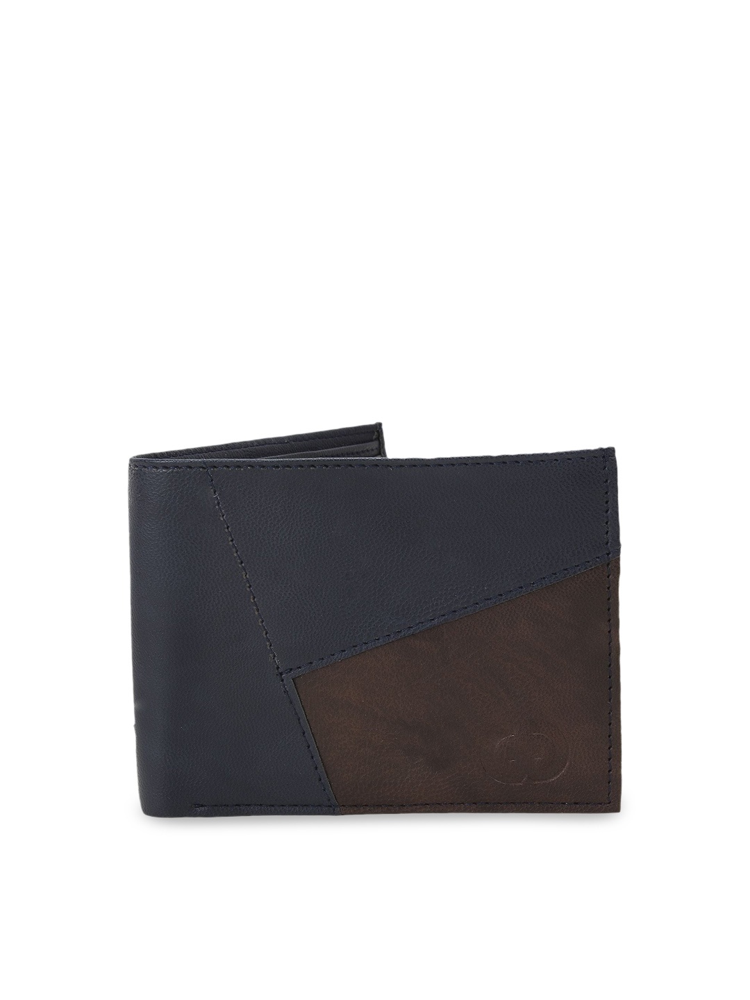

WM Women Colourblocked Leather Two Fold Wallet, Blue