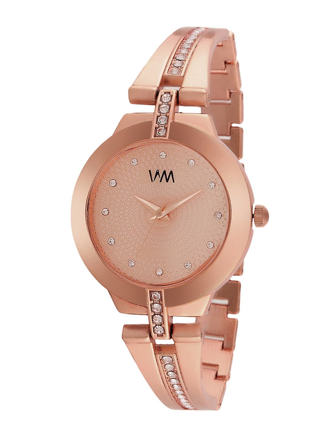 

WM Men Brass Embellished Dial & Stainless Steel Straps Analogue Watch WMAL-350, Rose gold