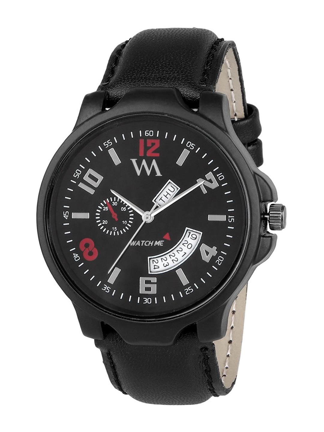 

WM Men Brass Dial & Leather Straps Analogue Watch DDWM-030, Black