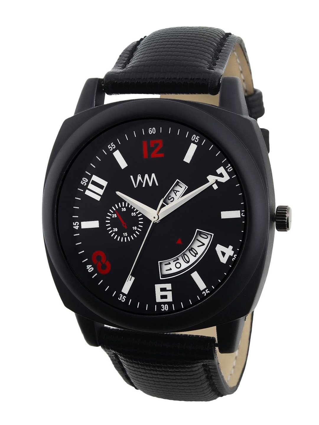 

WM Women Brass Printed Dial & Leather Straps Analogue Watch DDWM-077, Black