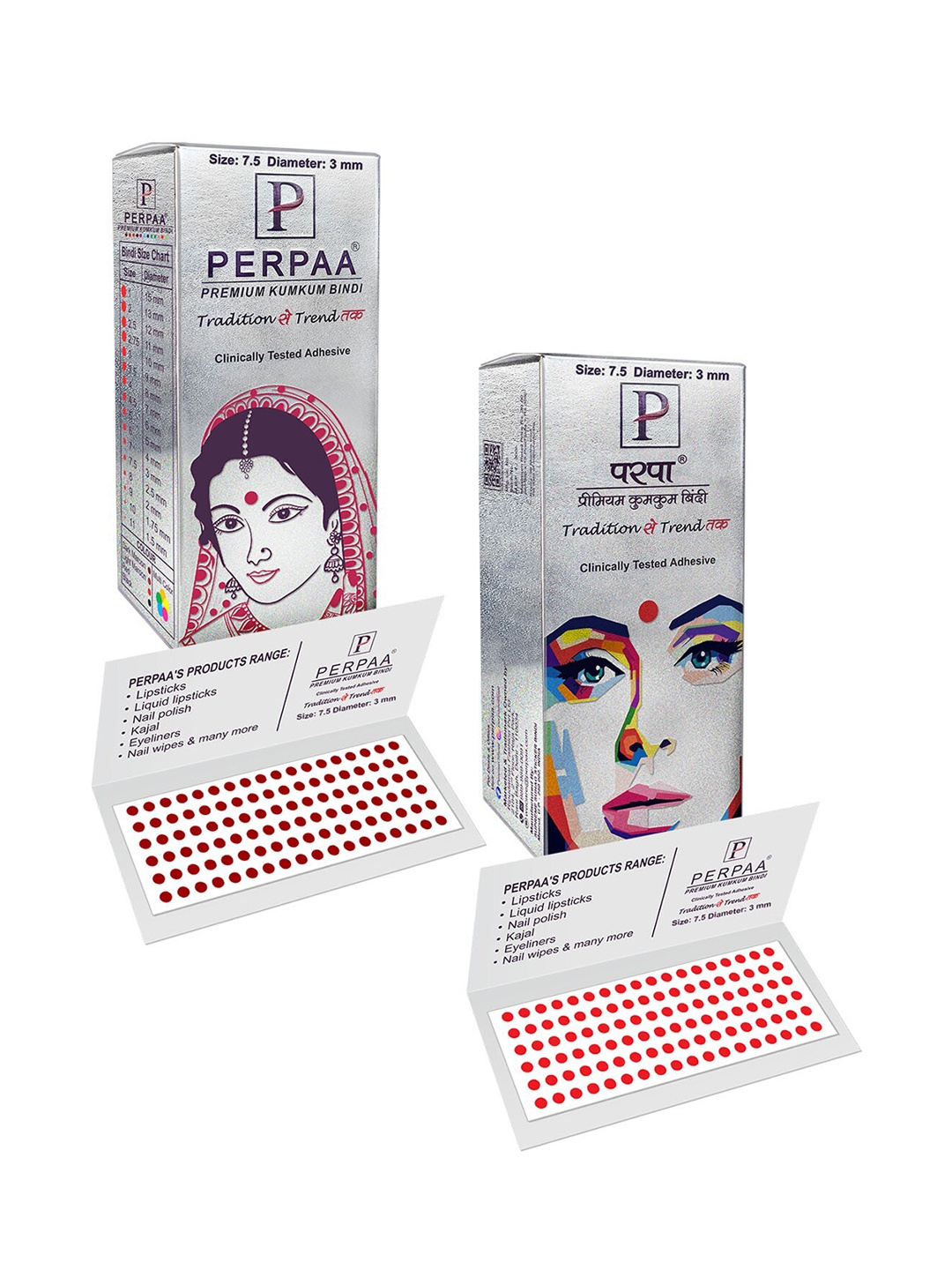 

PERPAA Red & Light Maroon Kumkum Round Bindi Book, Multi