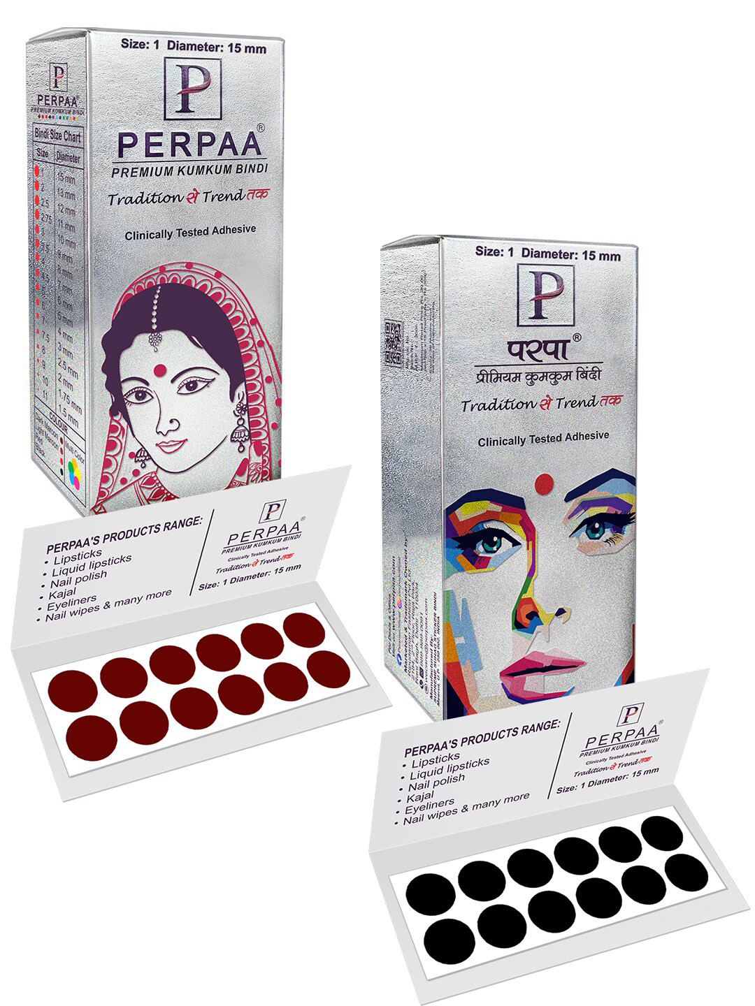

PERPAA Set Of 2 Kumkum Round Bindi Book, Multi