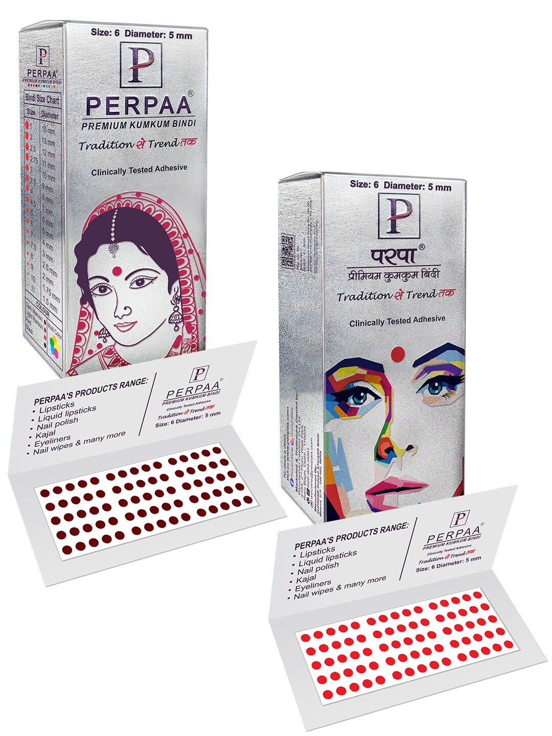 

PERPAA Red & Dark Maroon Kumkum Round Bindi Book, Multi