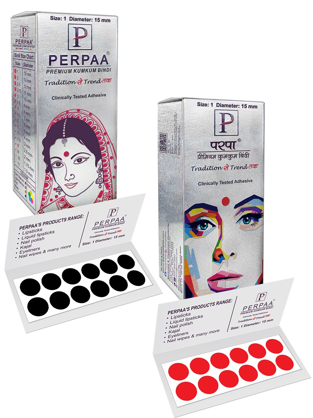 

PERPAA Red & Black Kumkum Round Bindi Book, Multi