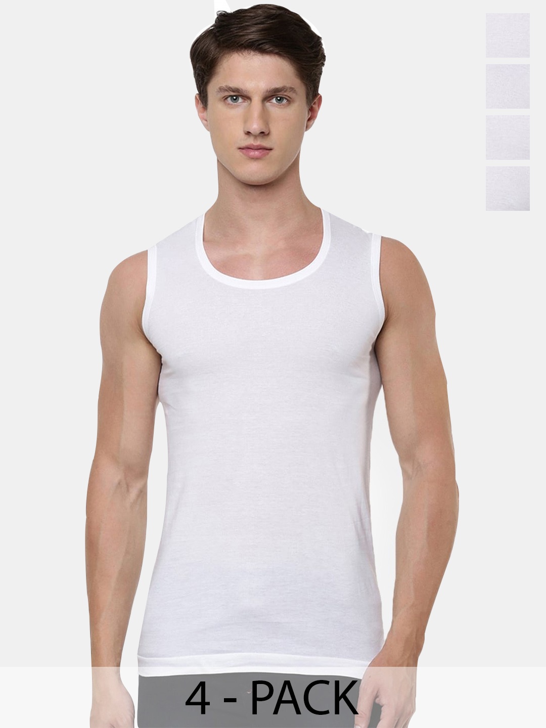 

Ramraj Men Pack of 4 Basic Innerwear Vests, White
