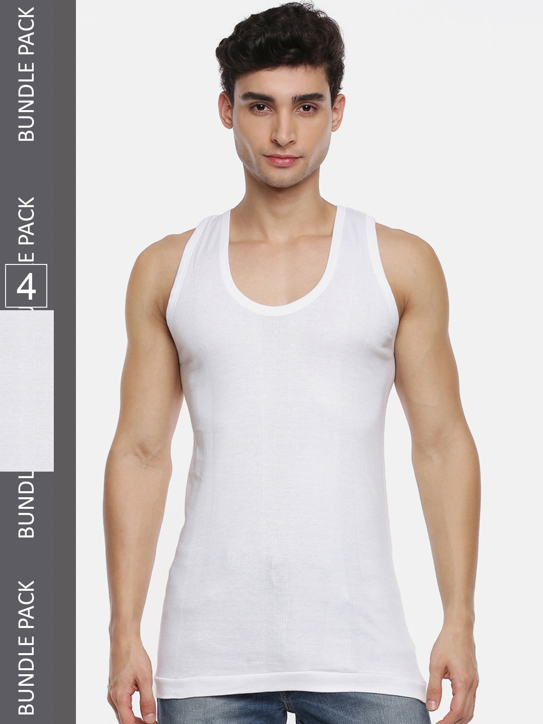 

Ramraj Men Pack of 4 Pure Cotton Innerwear Vests, White