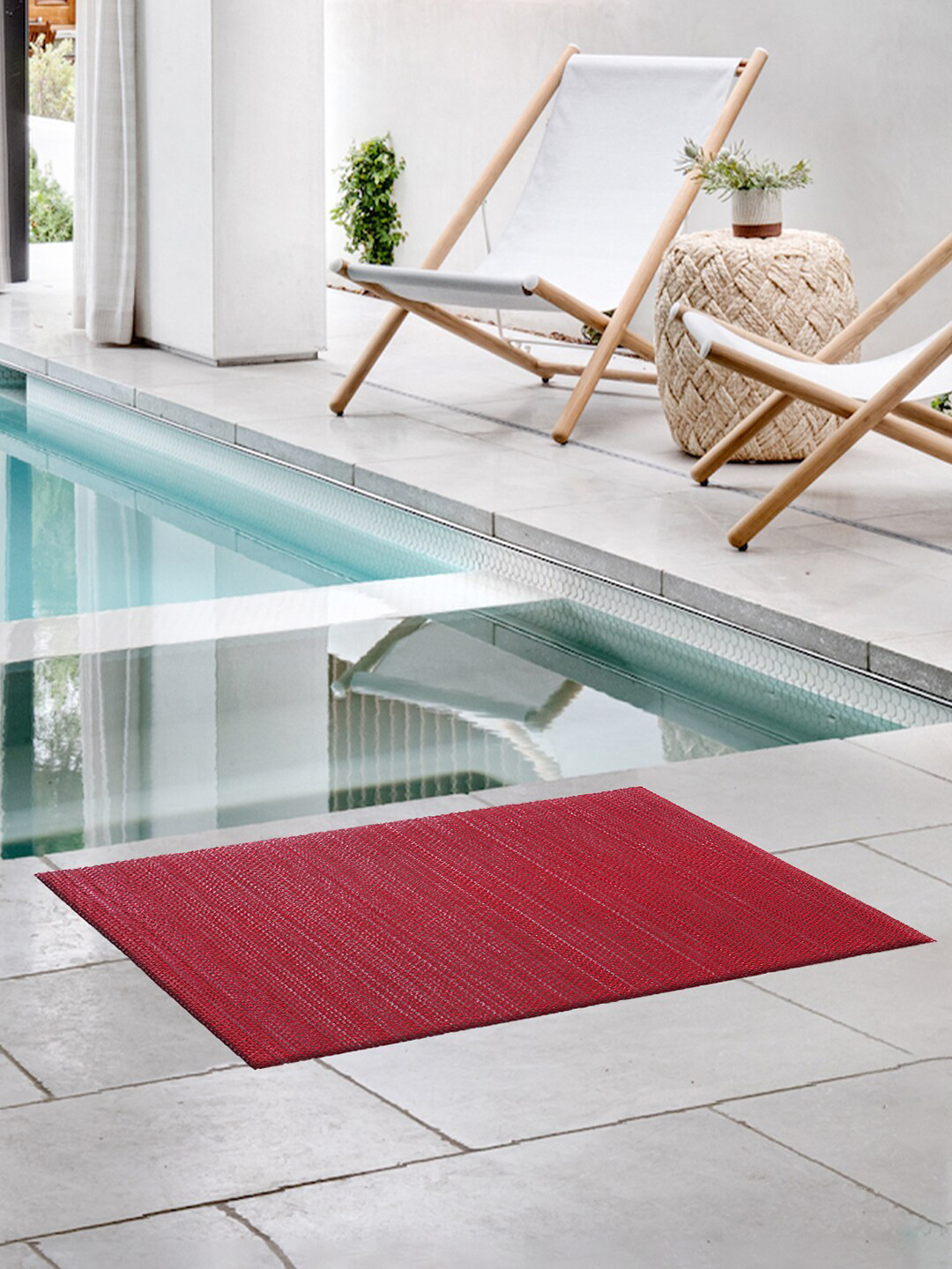 

Kuber Industries Red Rubber Reversible Anti-Skid Shower Mat