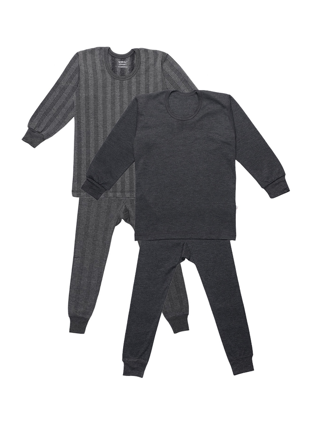 

VIMAL JONNEY Kids Pack of 2 Cotton Thermal Sets, Black