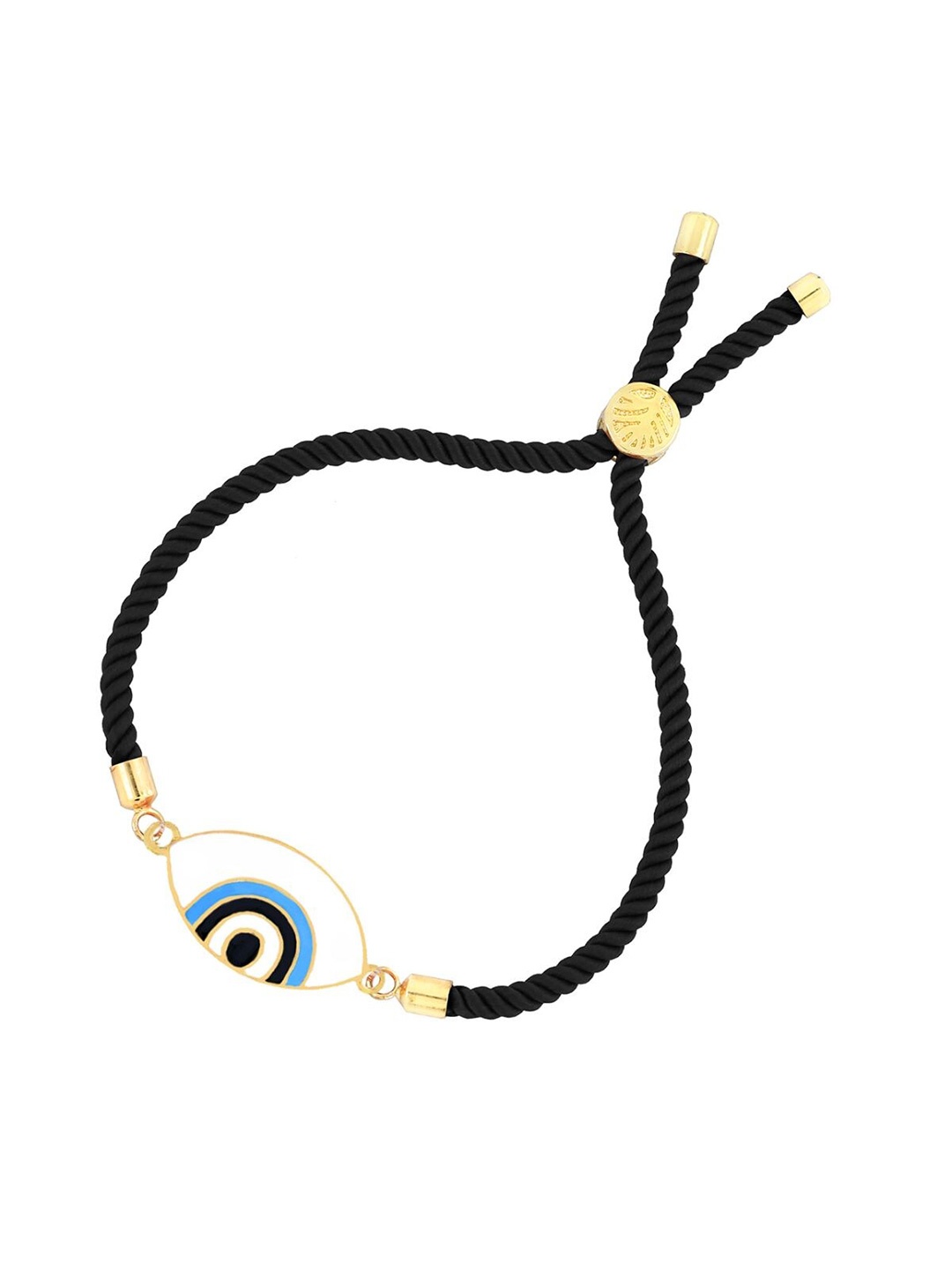 

ZIVOM Women Gold-Toned & Black Brass Enamelled Gold-Plated Charm Bracelet