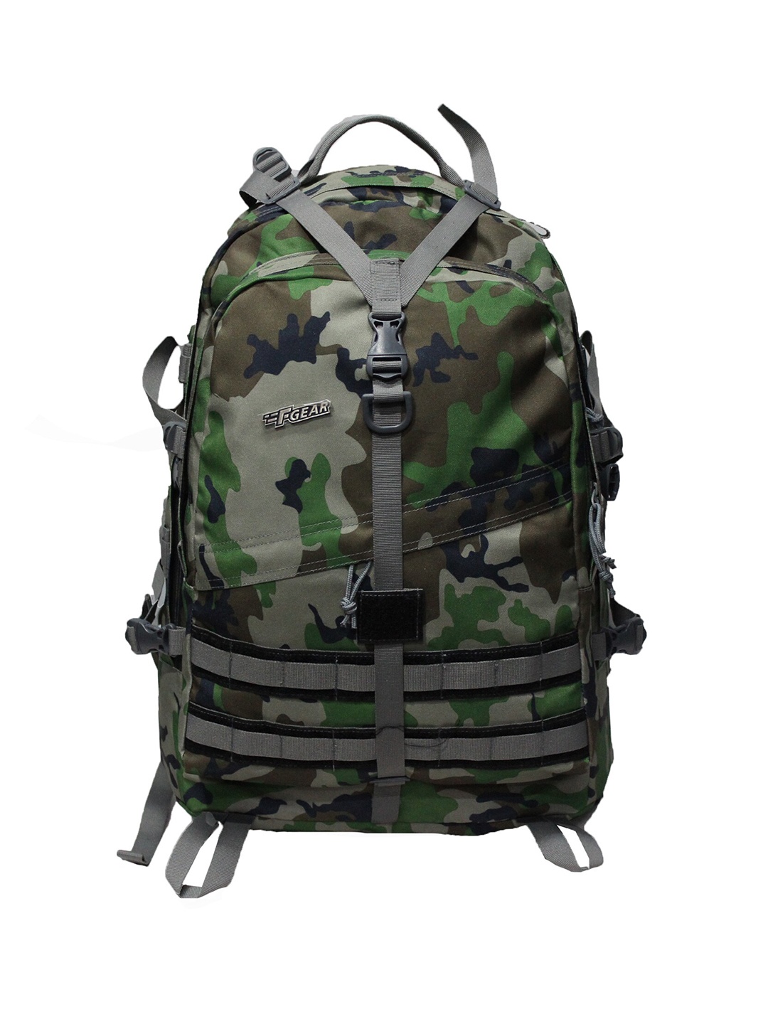 

F Gear Unisex Green & Grey Camouflage Backpack