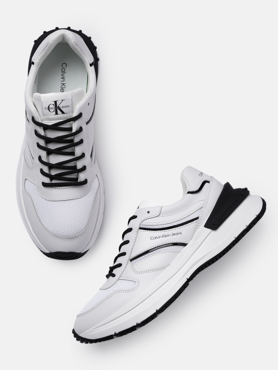 

Calvin Klein Jeans Men Leather Sneakers, White