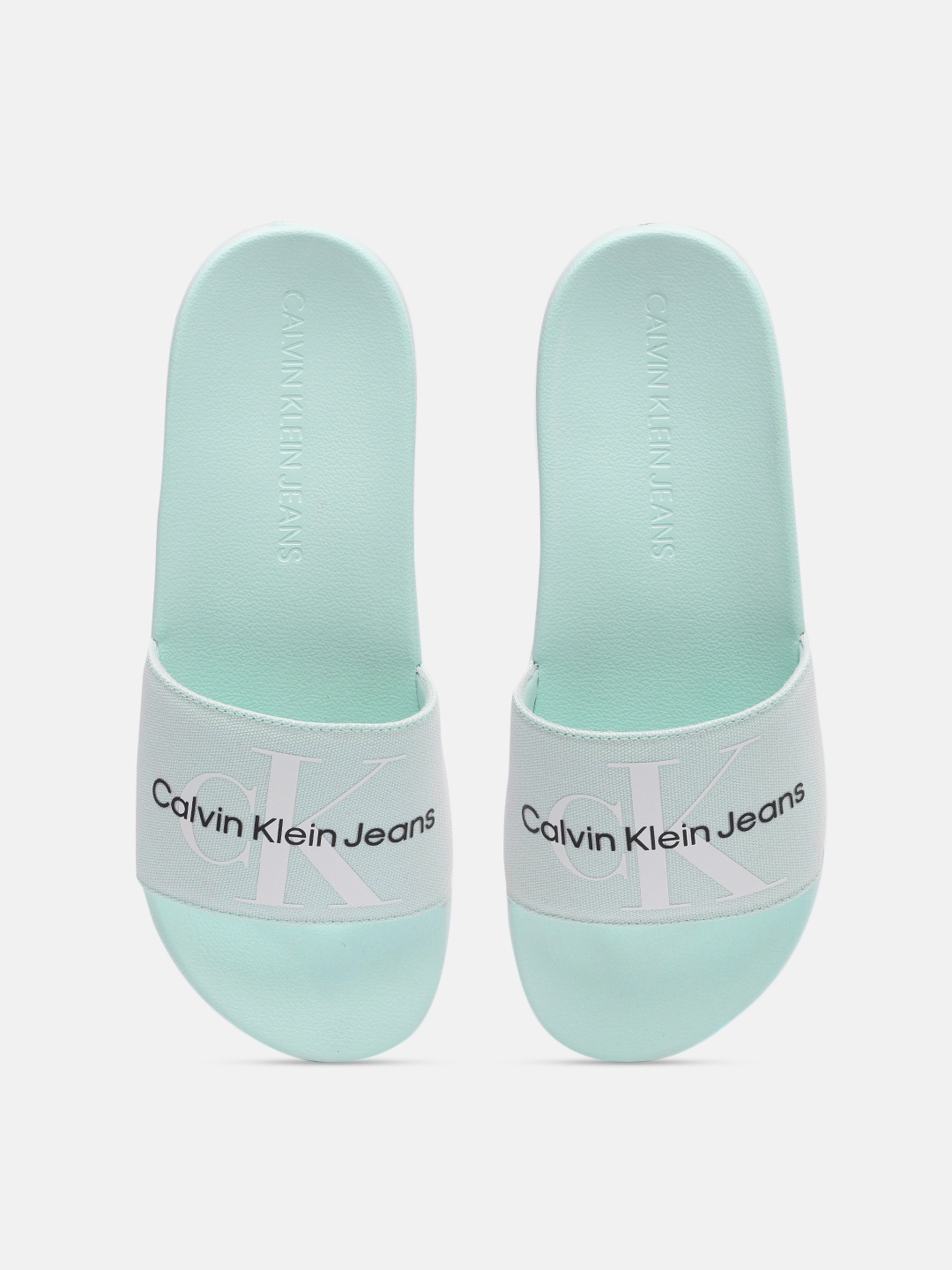 

Calvin Klein Jeans Men Brand Logo Printed Sliders, Blue