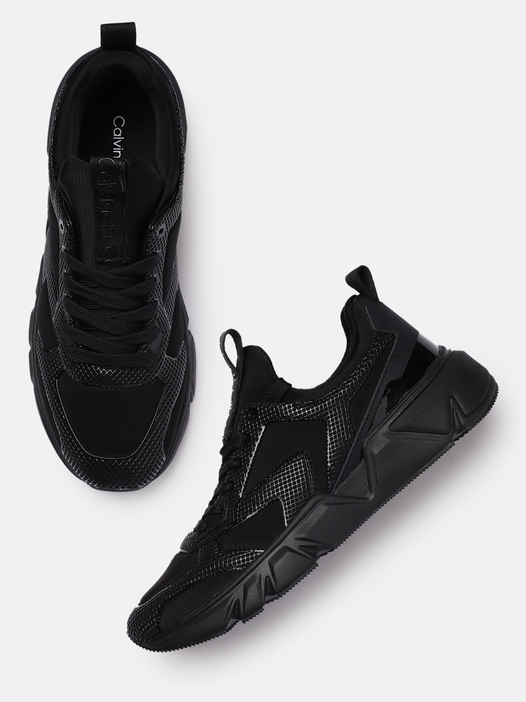

Calvin Klein Jeans Men Textured Sneakers, Black