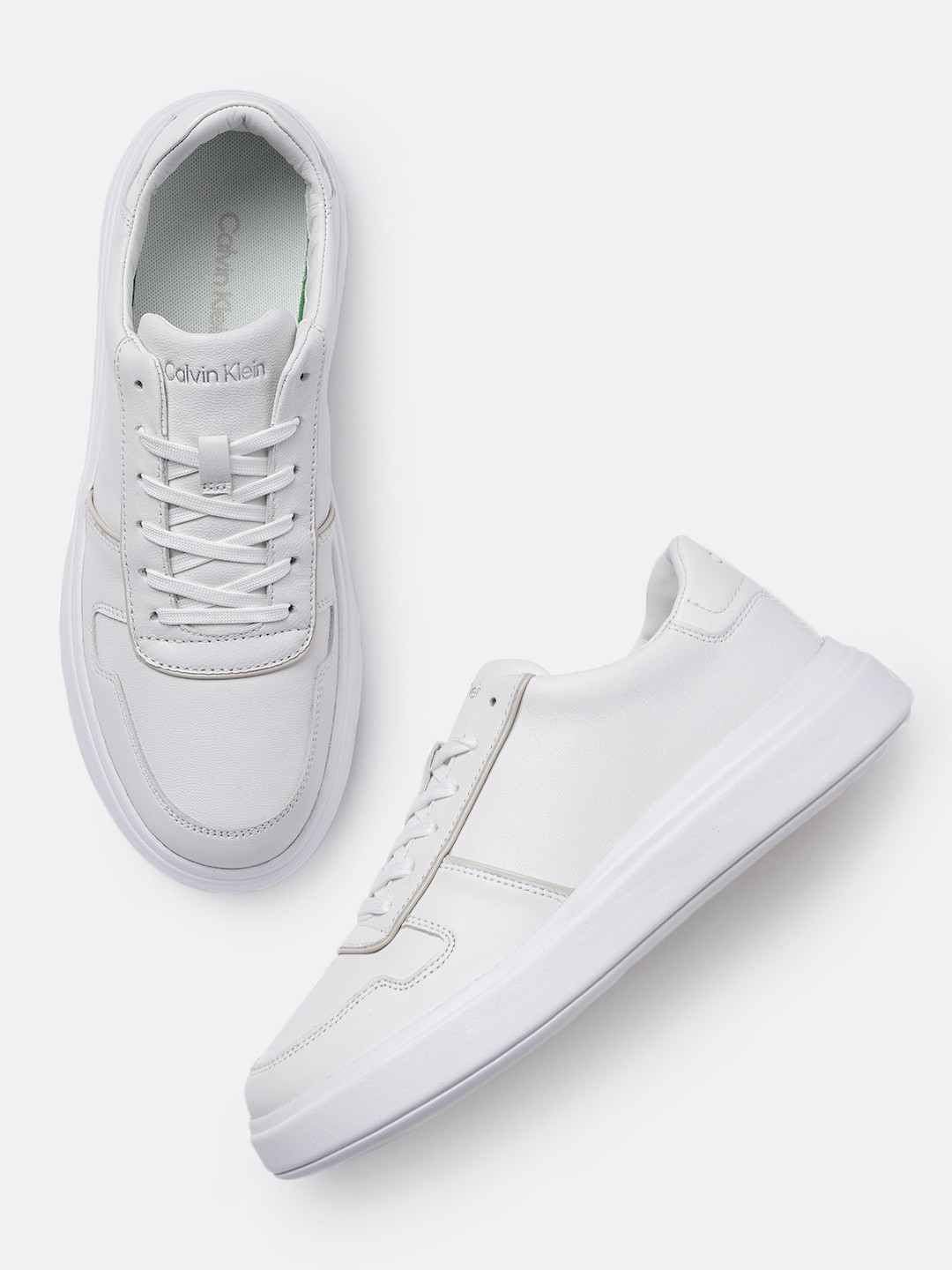 

Calvin Klein Jeans Men Leather Sneakers, White