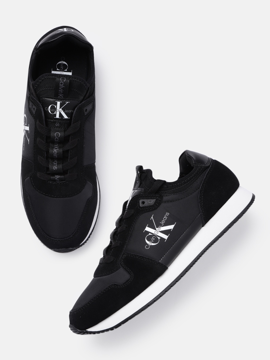

Calvin Klein Jeans Men Suede Sneakers, Black