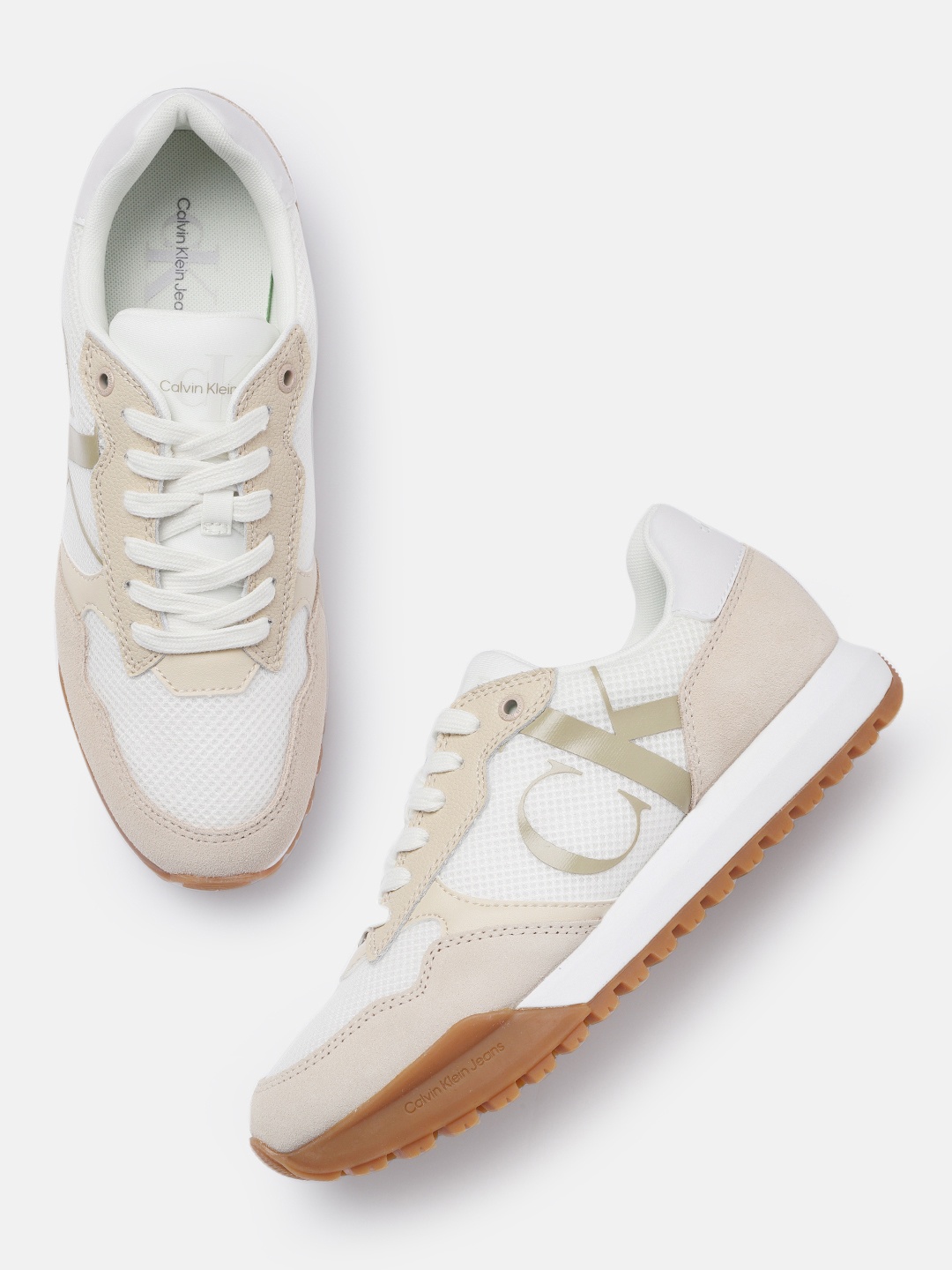 

Calvin Klein Jeans Men Leather Sneakers, Off white