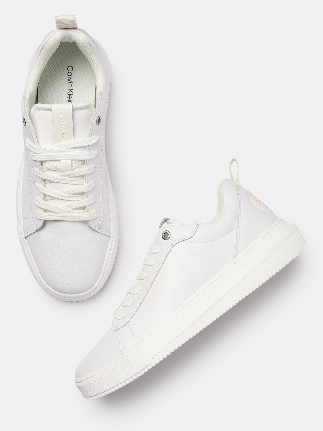 

Calvin Klein Jeans Men Leather Sneakers, White