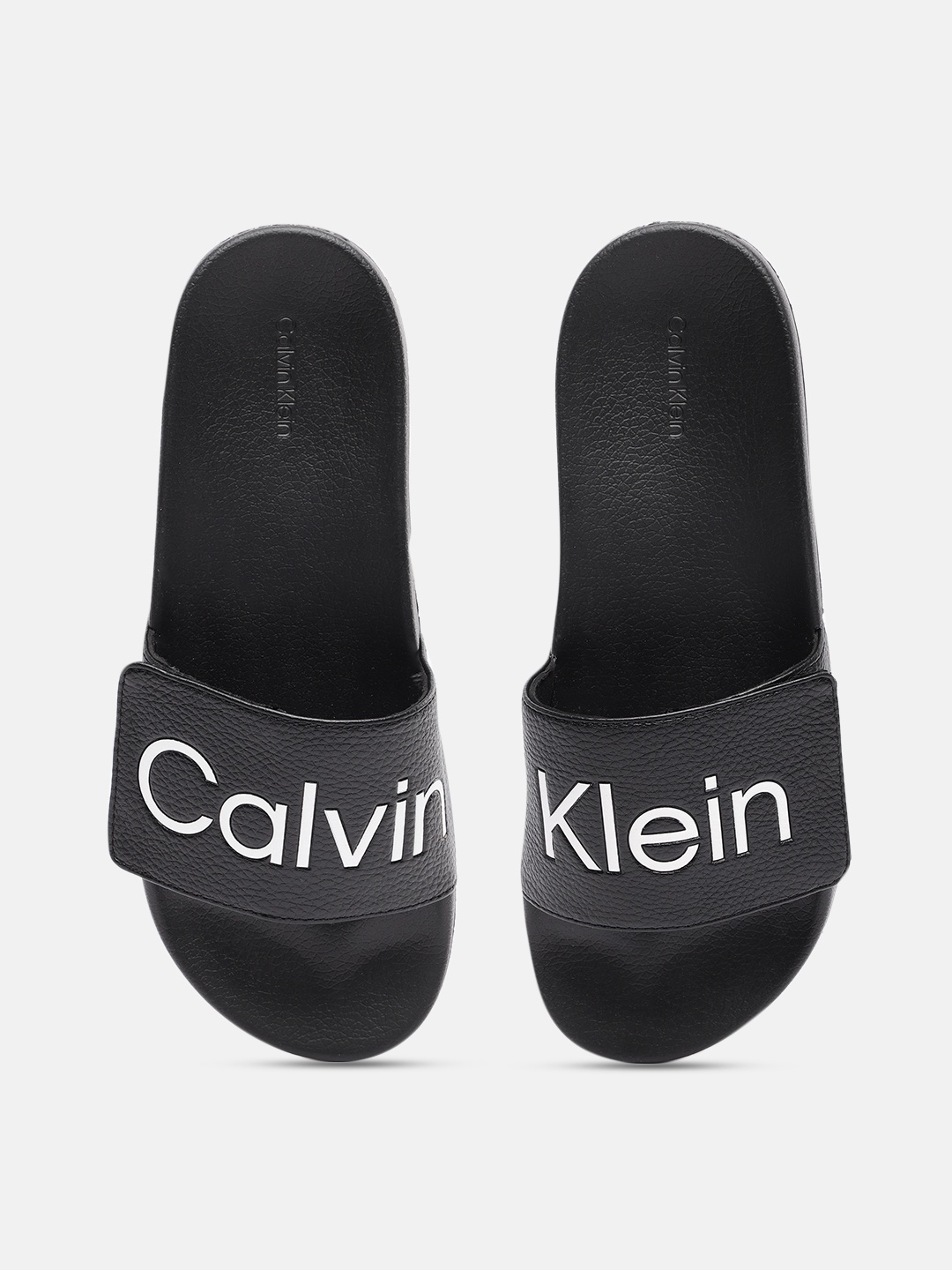 

Calvin Klein Jeans Men Brand Logo Printed Sliders, Black