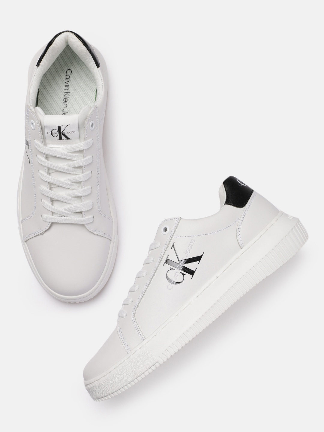 

Calvin Klein Jeans Men Leather Sneakers, White