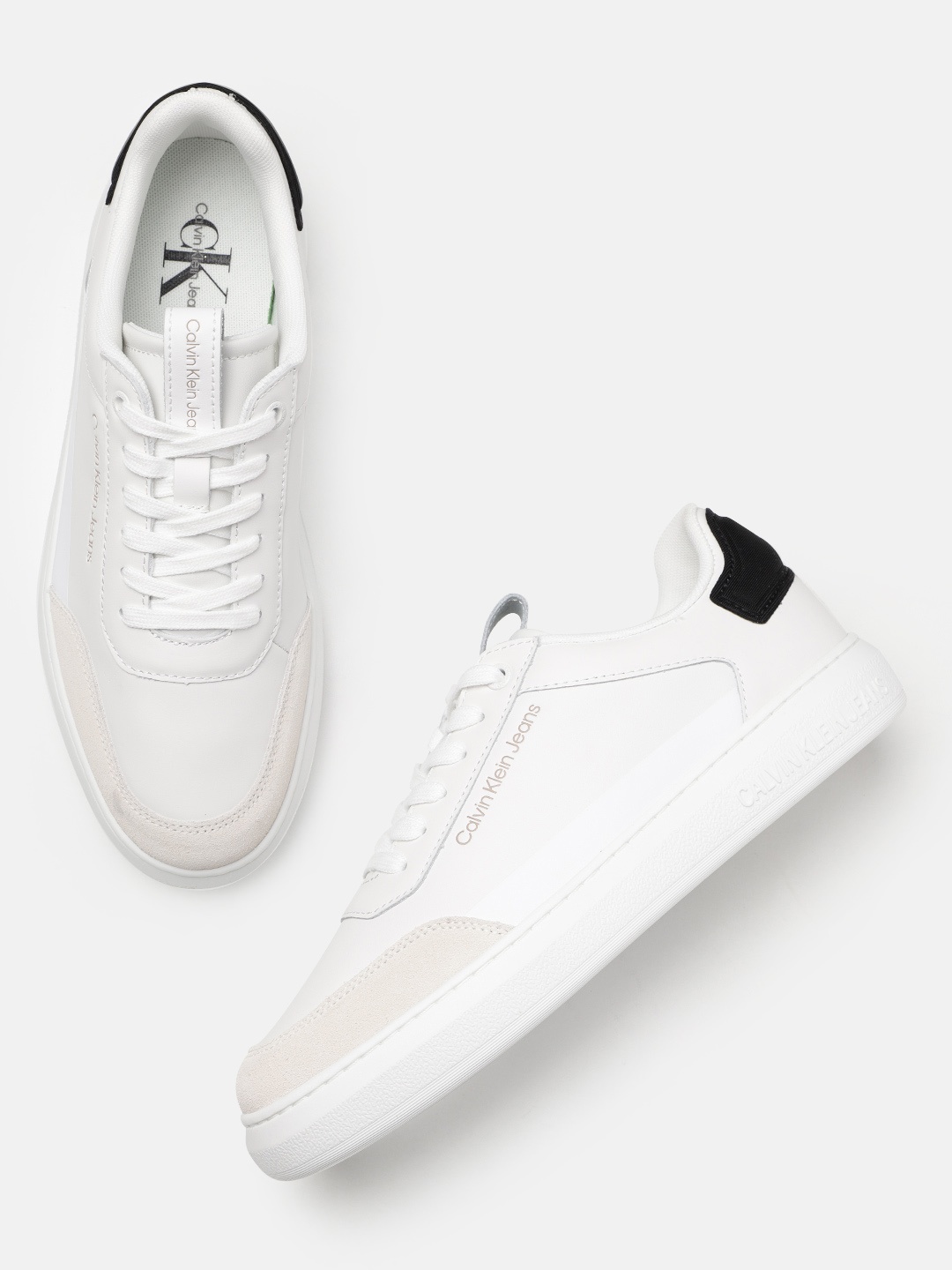 

Calvin Klein Jeans Men Leather Sneakers, White