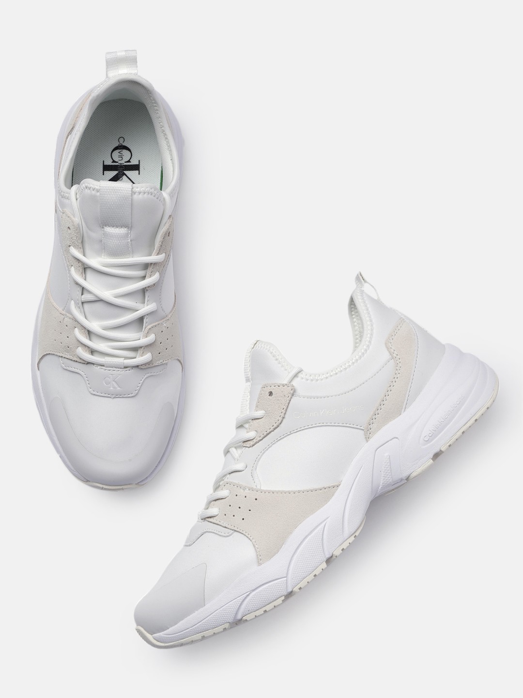 

Calvin Klein Jeans Men Solid Retro Sneakers, White