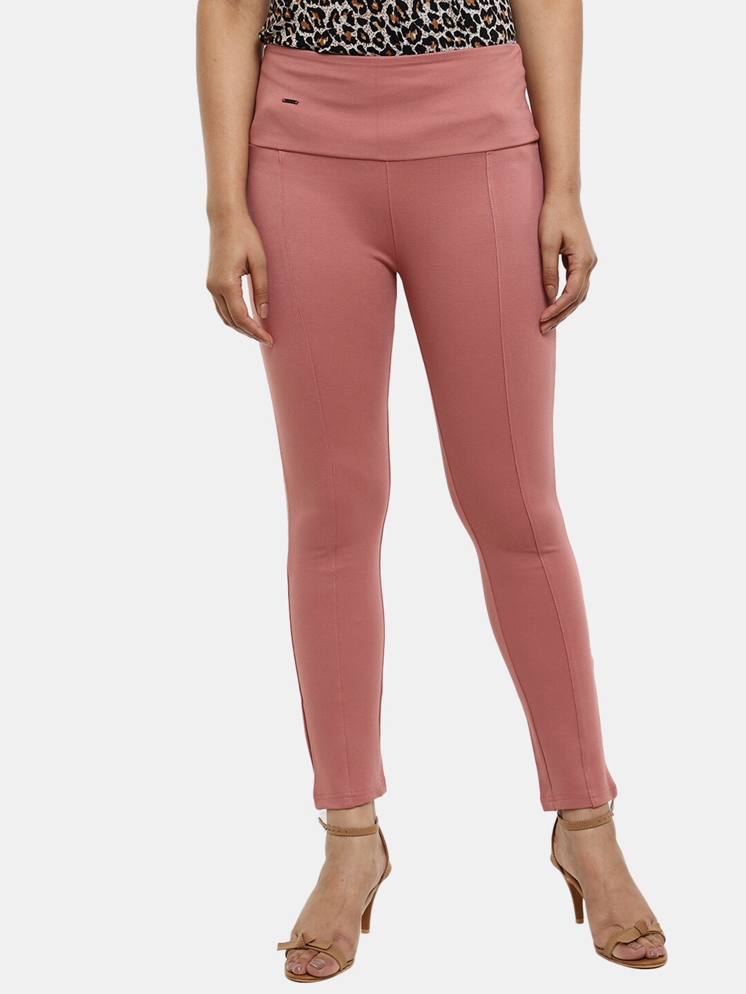 

V-Mart Women Regular Fit Cotton Jeggings, Peach