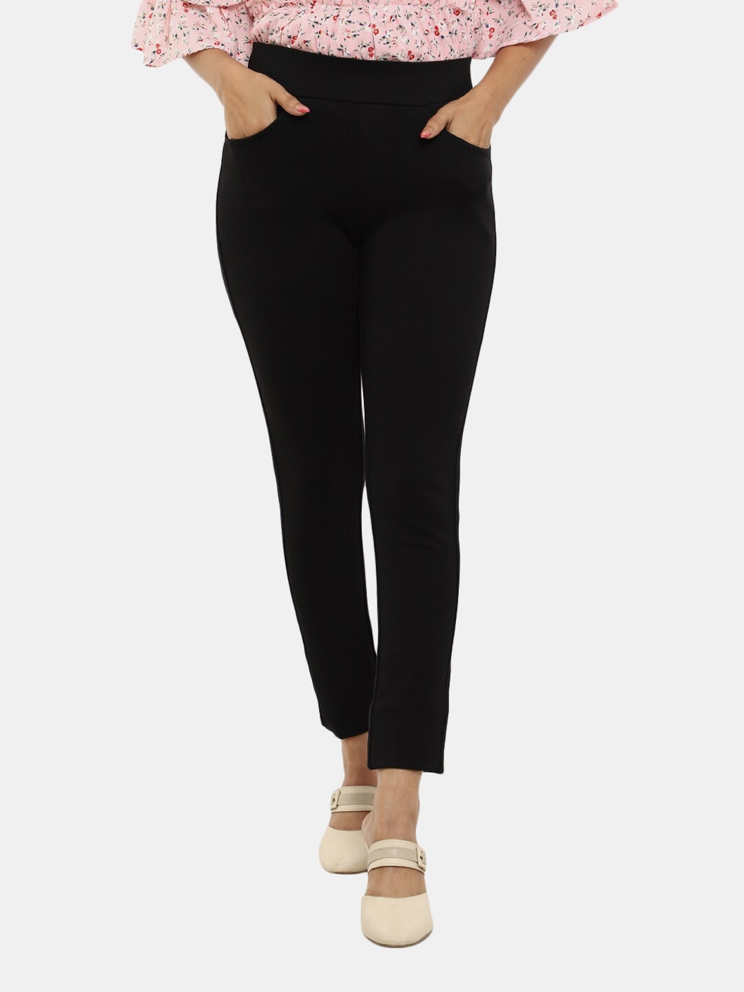 

V-Mart Women Regular Fit Cotton Jeggings, Black