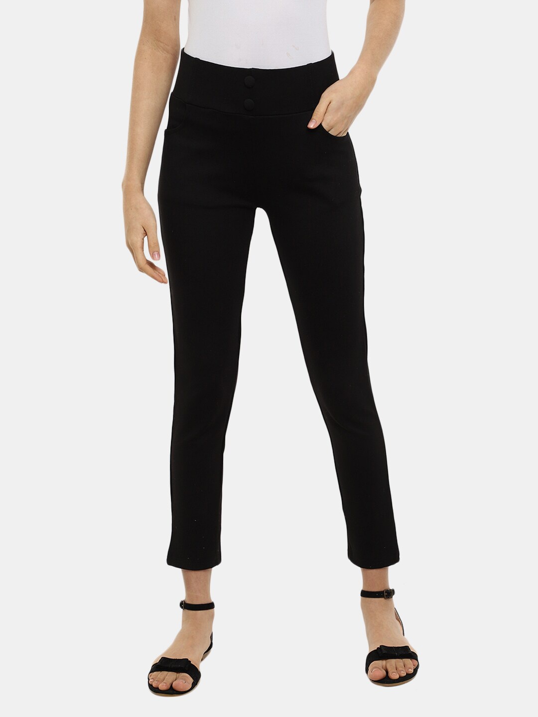 

V-Mart Women Regular Fit Cotton Jeggings, Black