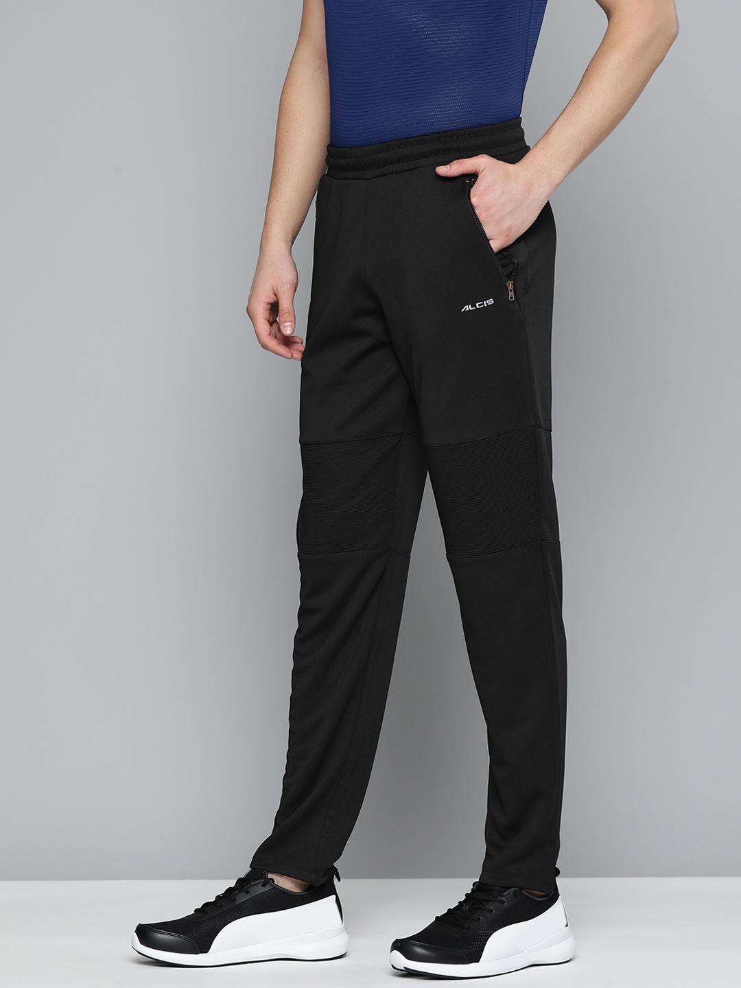 

Alcis Men Solid Slim Fit Track Pants, Black