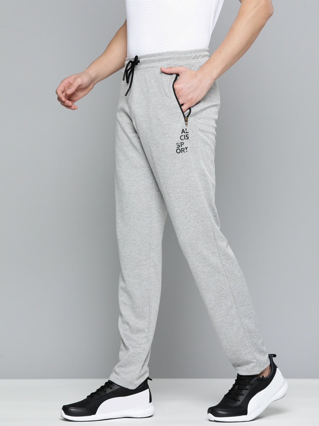 

Alcis Men Typography Printed Slim Fit Track Pants, Grey