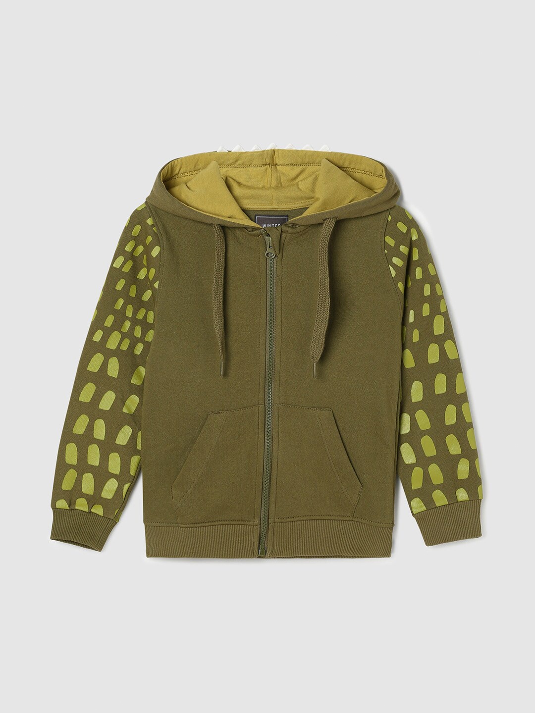 

max Boys Olive Green Printed Sweatshirt