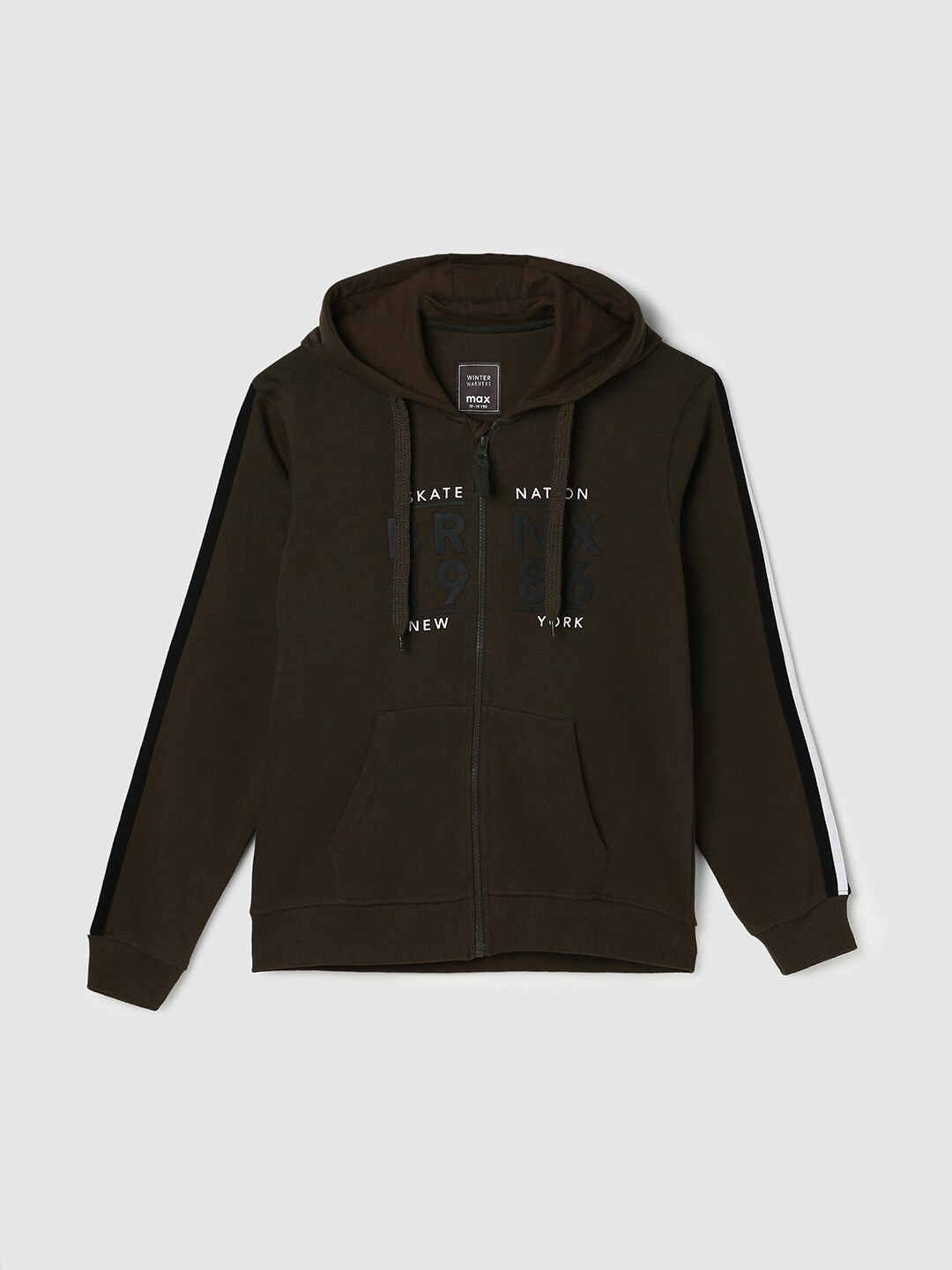 

max Boys Olive Green Printed Sweatshirt