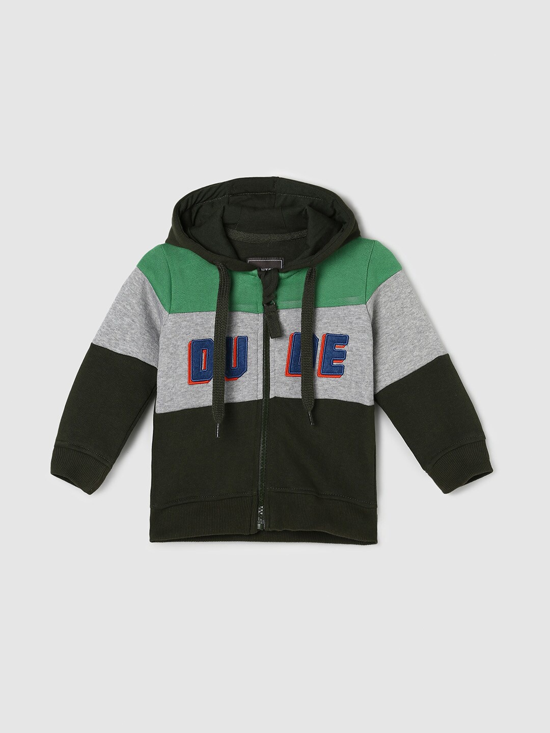 

max Boys Olive Green Colourblocked Sweatshirt