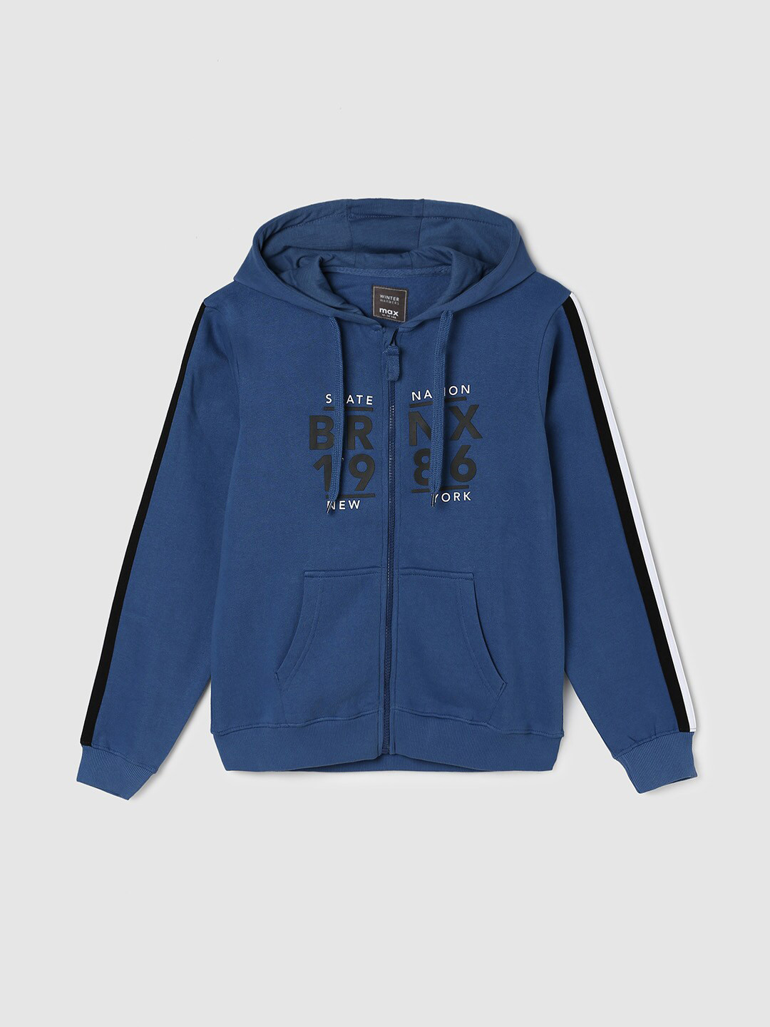 

max Boys Printed Cotton Sweatshirt, Blue