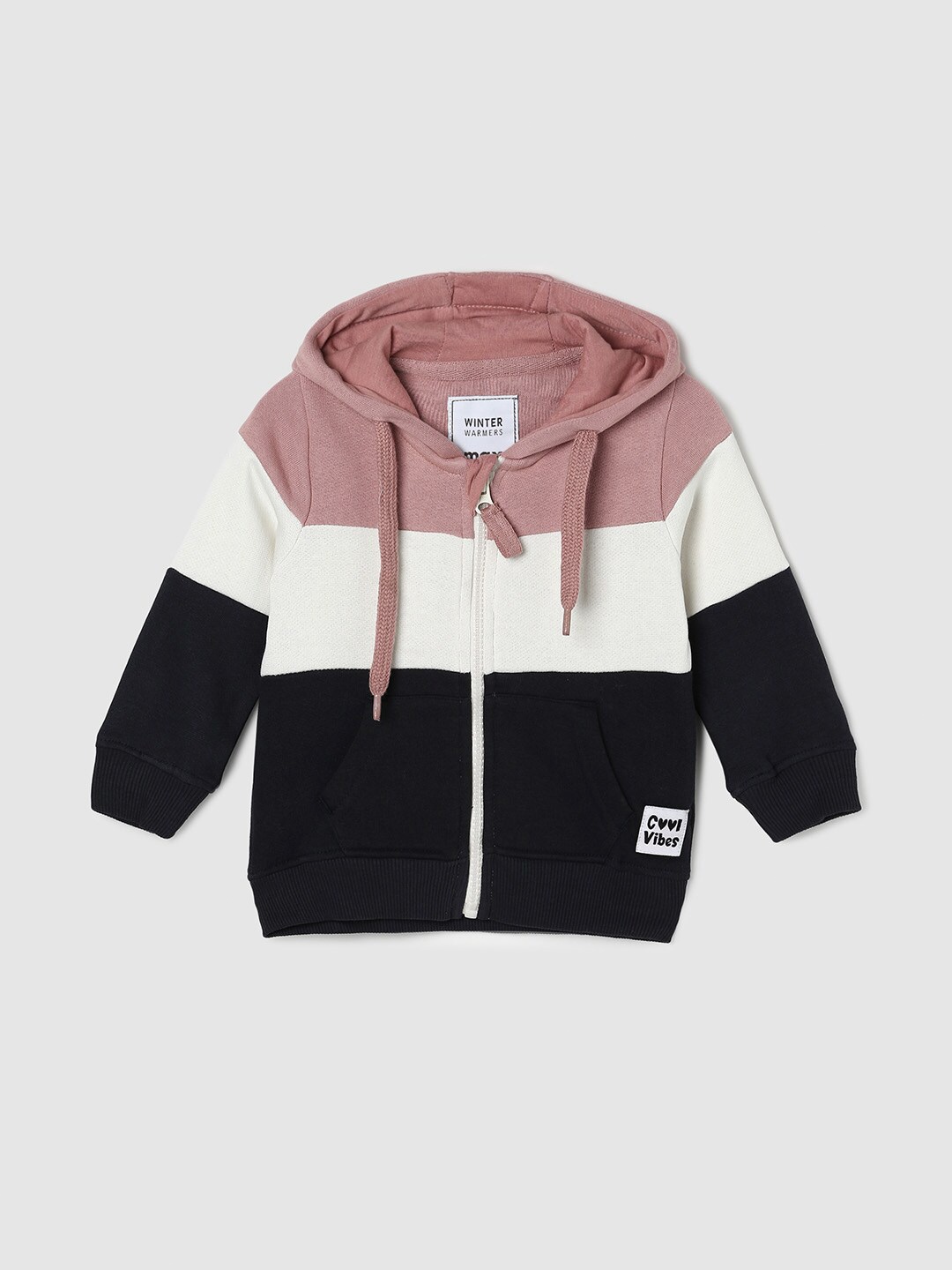 

max Girls Pink Colourblocked Cotton Sweatshirt