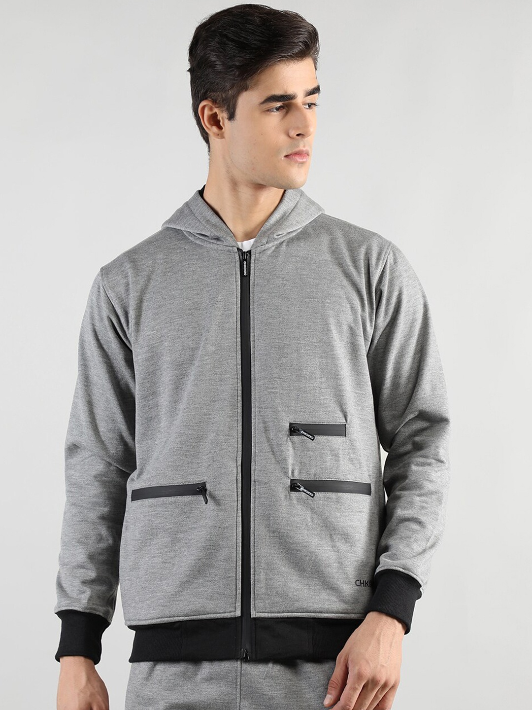 

CHKOKKO Men Washed Outdoor Bomber Jacket, Grey
