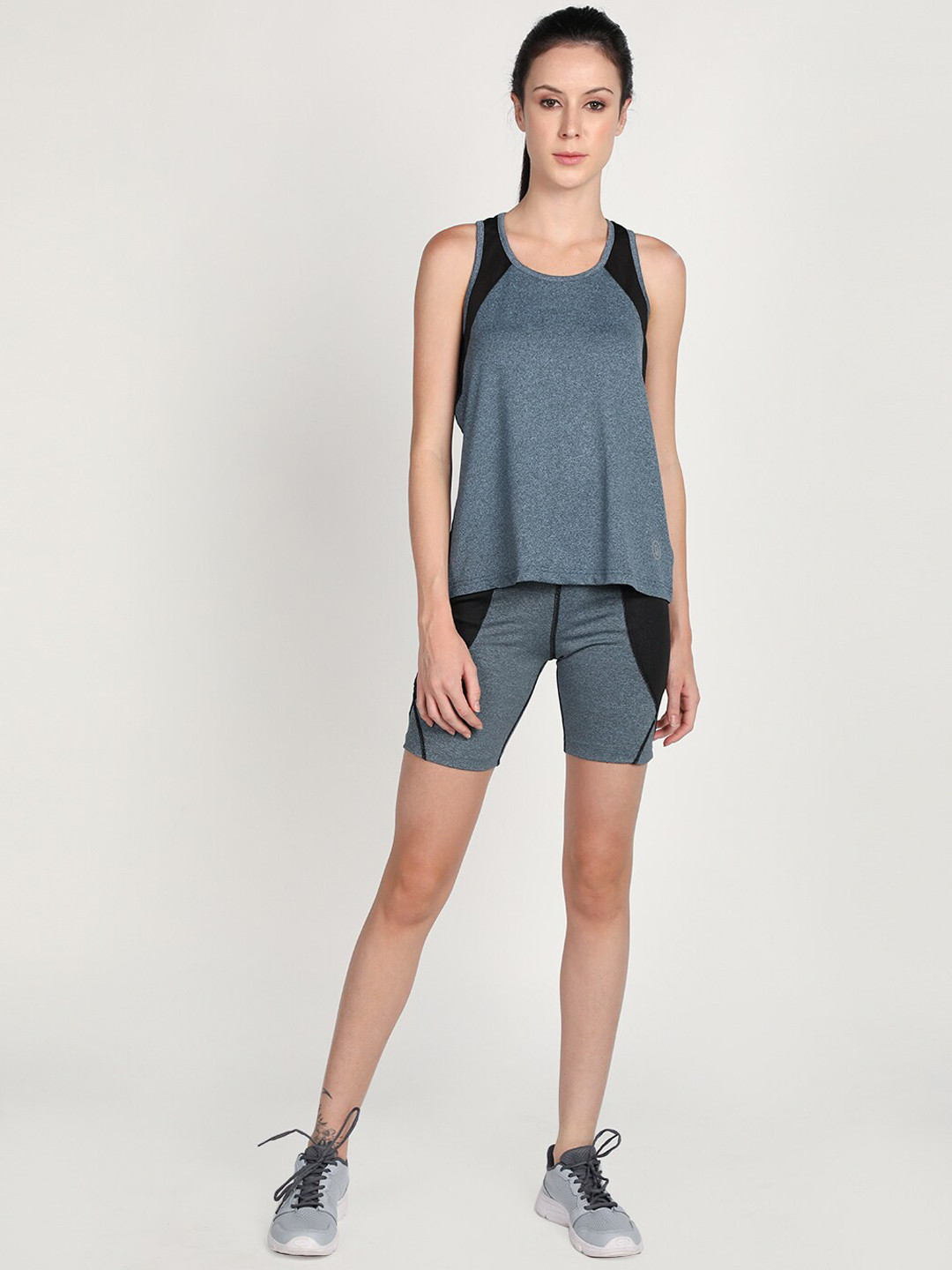 

CHKOKKO Women Sports Activewear Yoga Co-Ords, Blue