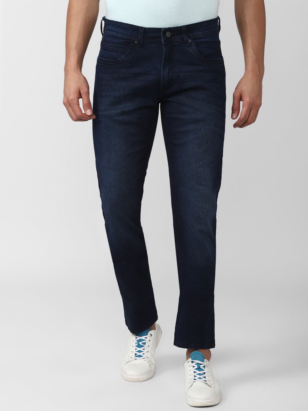 

Peter England Casuals Men Slim Fit Light Fade Jeans, Navy blue