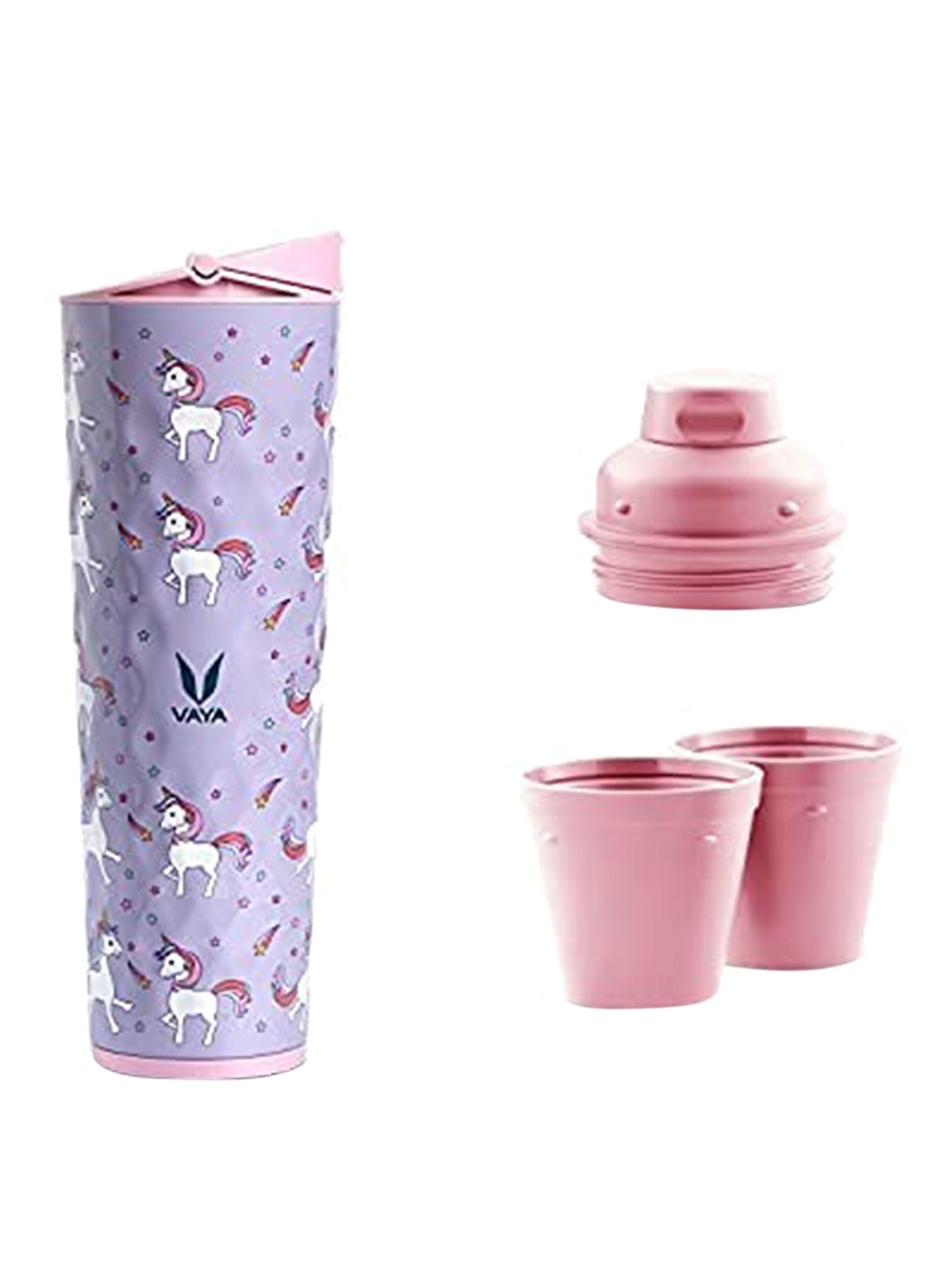 

Vaya Purple Drynk Stainless Steel Unicorn Printed Water Bottle 600 ML