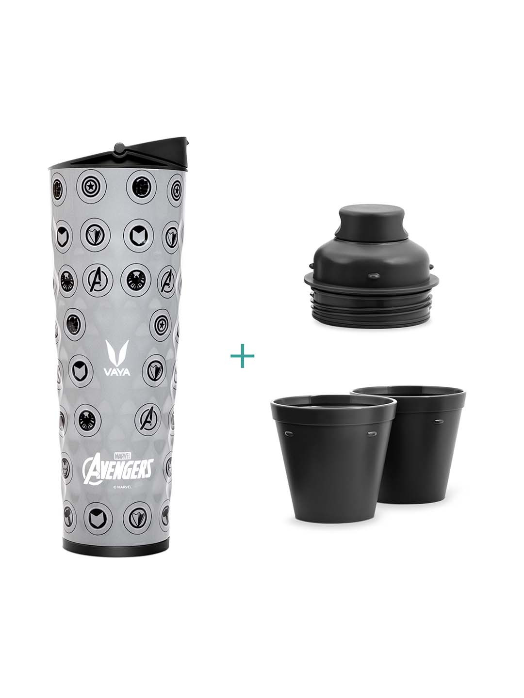 

Vaya Drynk Printed Stainless Steel Sipper Gulper Cup Vacuum Insulated Bottle 600Ml, Grey