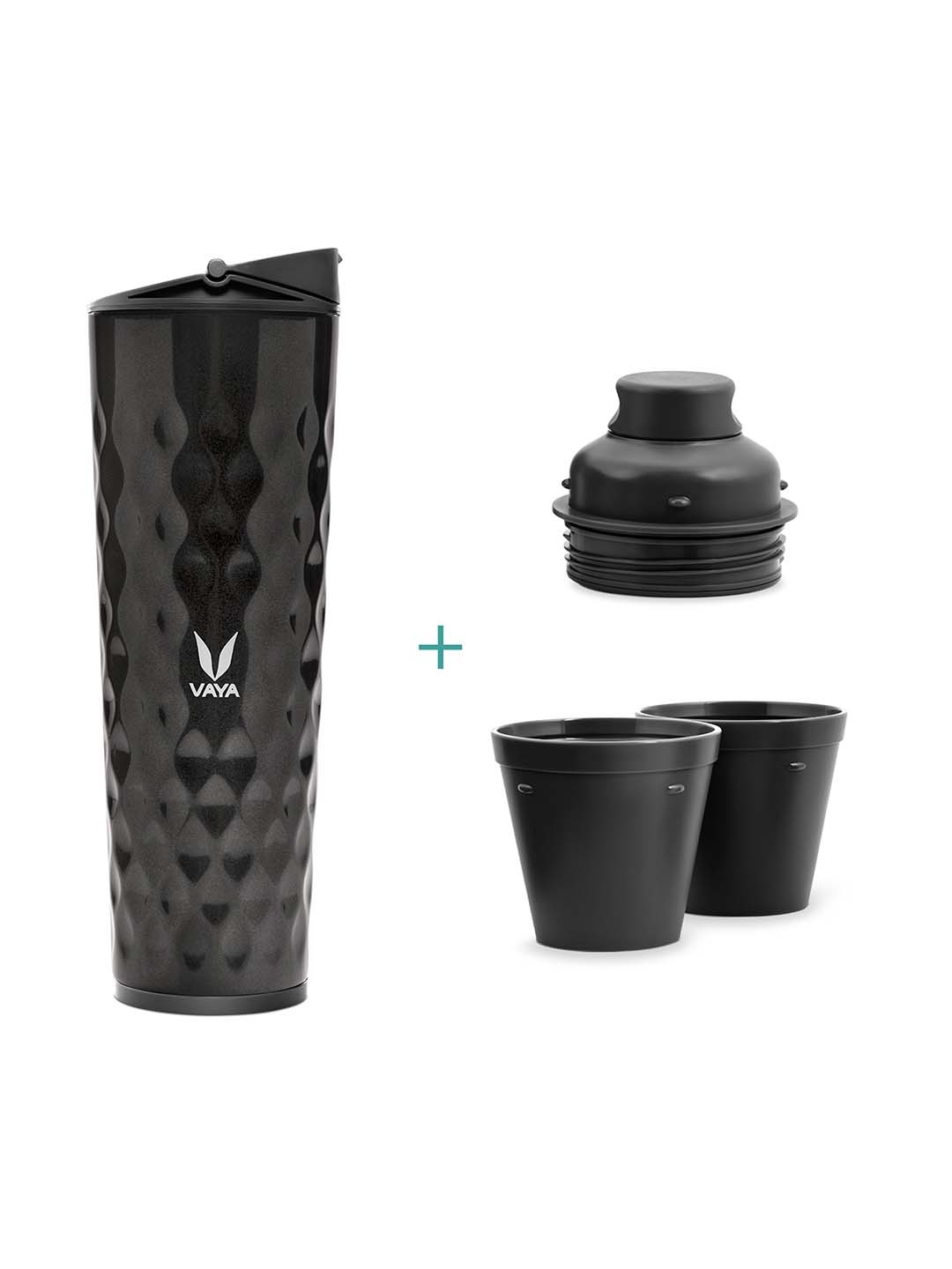 

Vaya Drynk Stainless Steel Sipper Gulper Cup Water Bottle 600 ML, Black